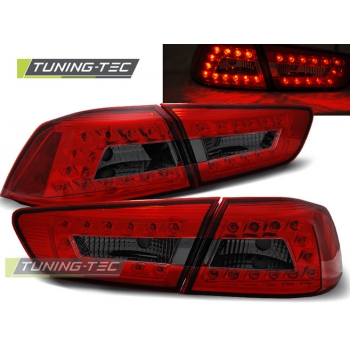 Задние фонари RED SMOKE LED для Mitsubishi Lancer 10 Sedan
